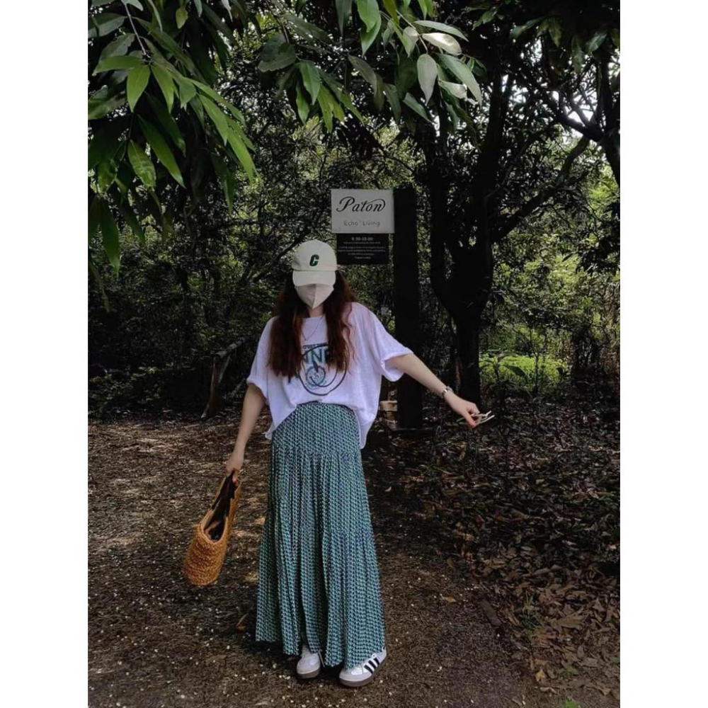 ⭐𝙈𝙖 𝙘𝙝𝙚𝙧𝙚⭐️ 現貨實拍 幾何圖雪紡半身裙 鬆緊雪紡半身裙 (預購)-細節圖6