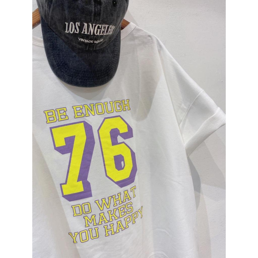 ⭐𝙈𝙖 𝙘𝙝𝙚𝙧𝙚⭐️ 現貨實拍 韓國V領BE ENOUCH短袖上衣 (現+預)-細節圖4