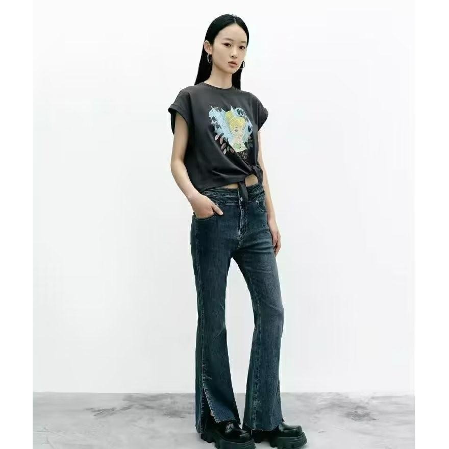 🔥現貨🔥 ⭐𝙈𝙖 𝙘𝙝𝙚𝙧𝙚⭐️ 現貨實拍 洗舊破損感側綁折袖精靈T (現+預)-細節圖4
