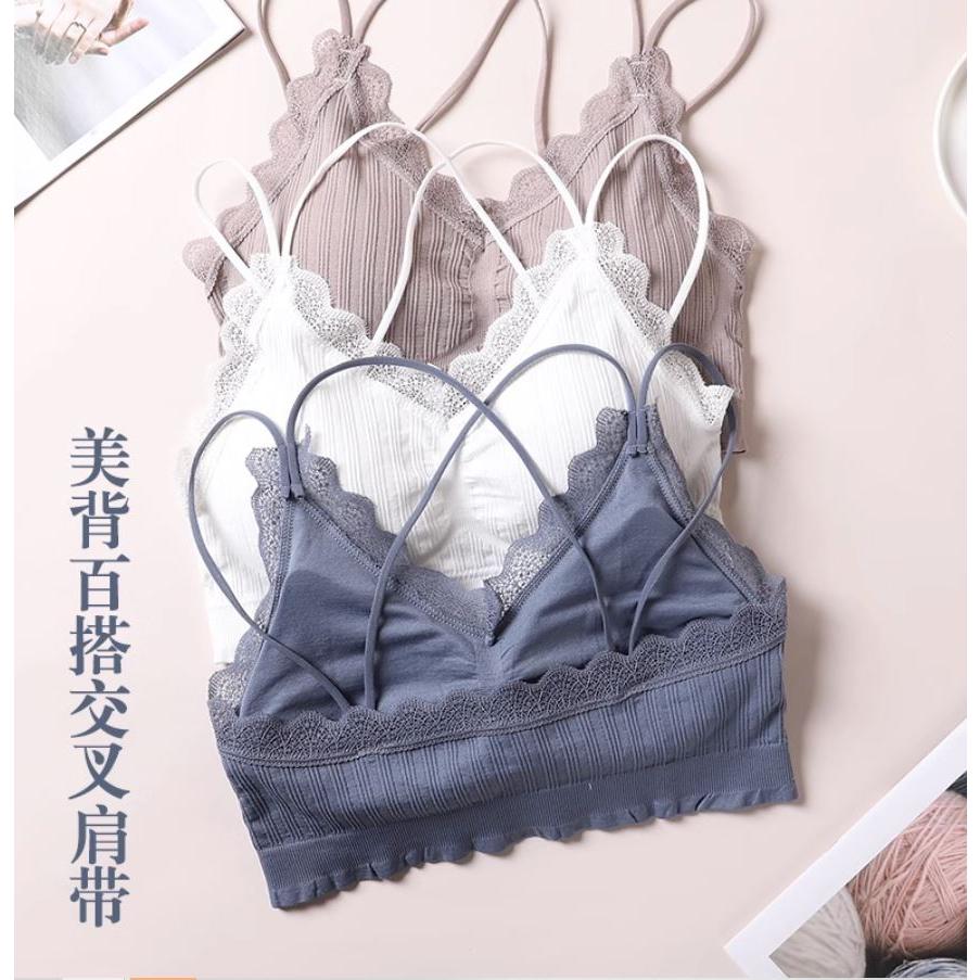 ❤️現貨❤️ 𝙈𝙖 𝙘𝙝𝙚𝙧𝙚 現貨實拍 彈力蕾絲內搭小可愛 美背款內搭 後交叉款小可愛 (預+現)-細節圖3