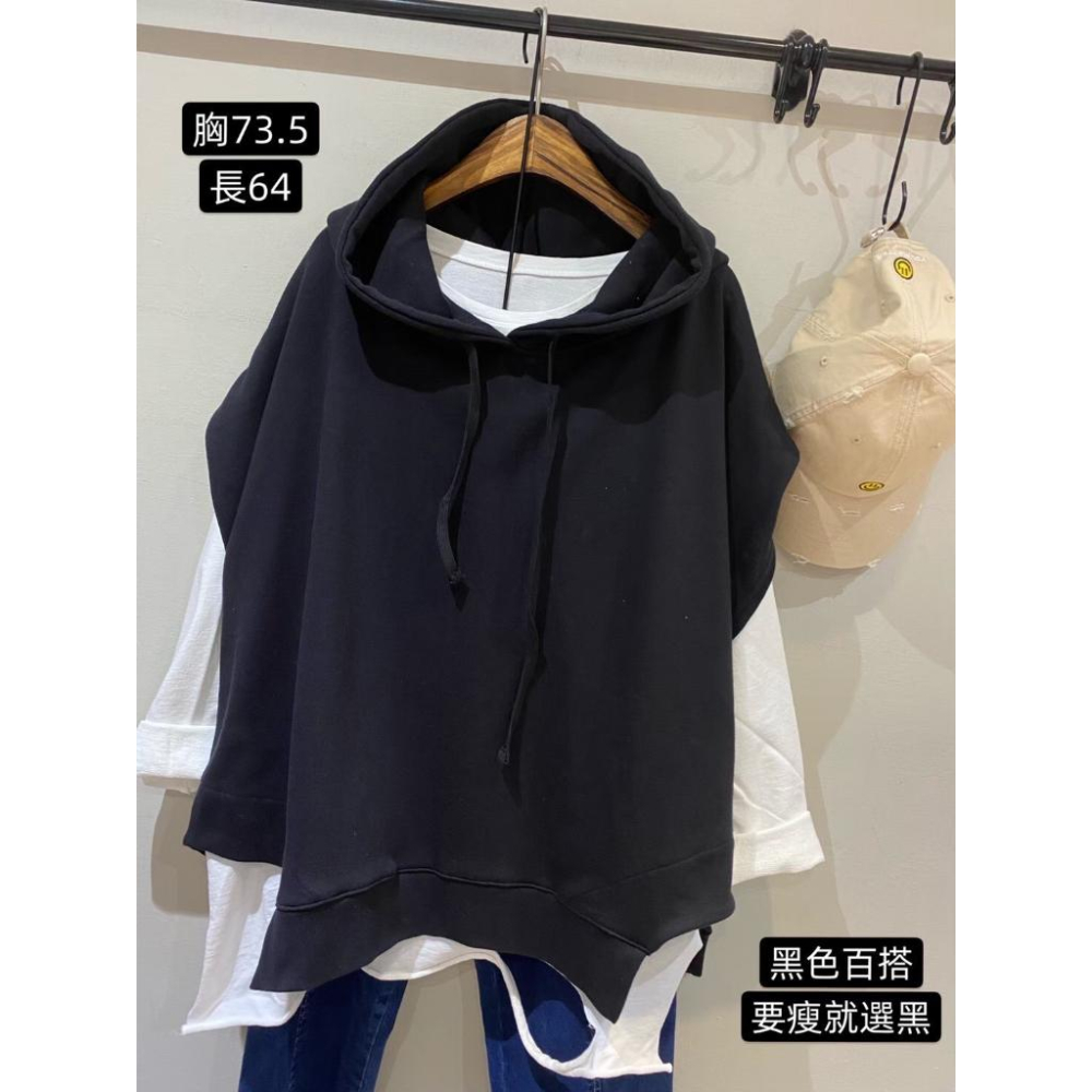 🔥現貨🔥 𝙈𝙖 𝙘𝙝𝙚𝙧𝙚現貨實拍 韓國連帽剪裁設計短袖TEE 短袖連帽帽T (預購)-細節圖5