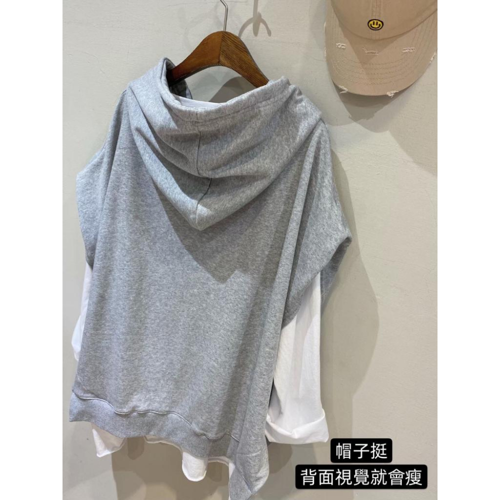 🔥現貨🔥 𝙈𝙖 𝙘𝙝𝙚𝙧𝙚現貨實拍 韓國連帽剪裁設計短袖TEE 短袖連帽帽T (預購)-細節圖6