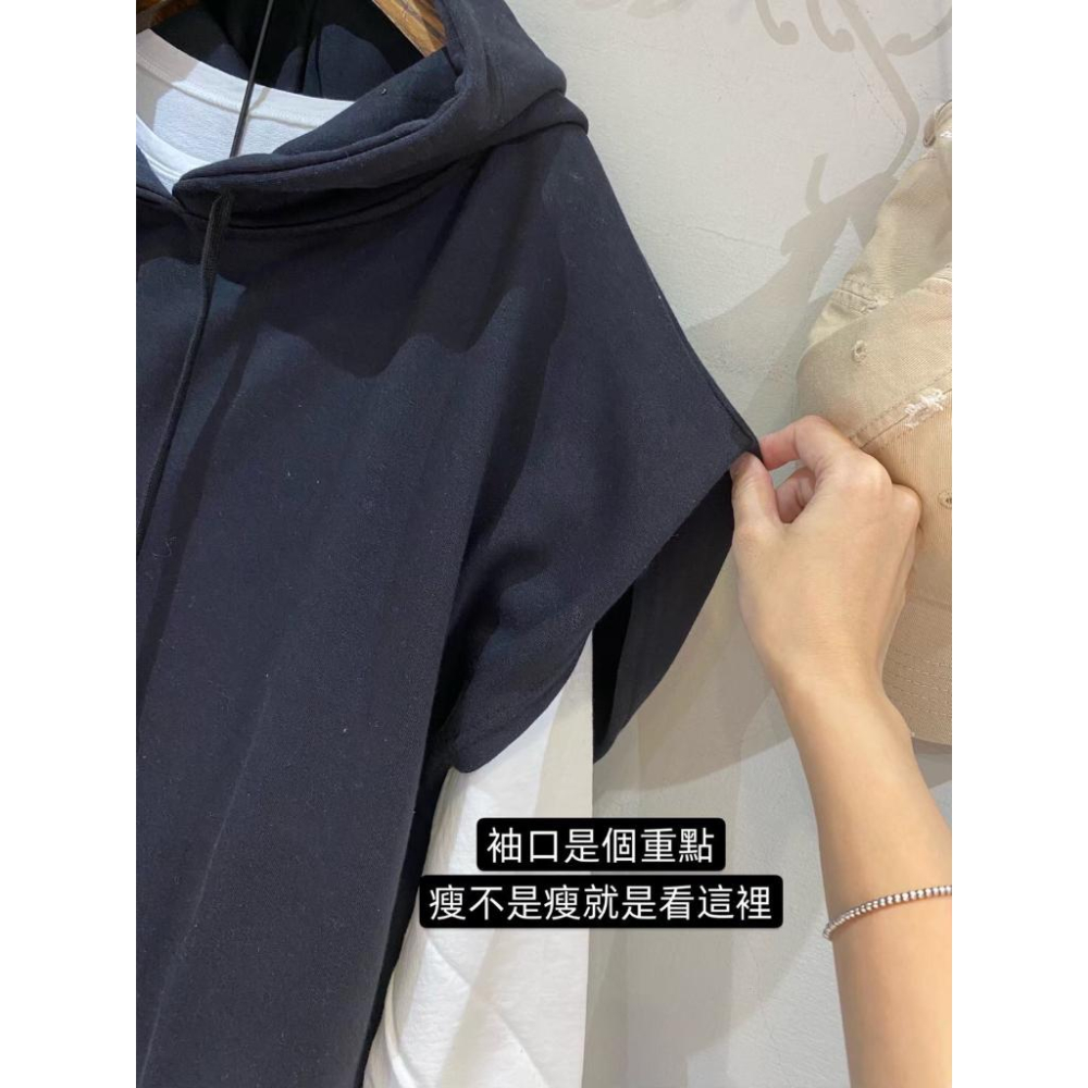 🔥現貨🔥 𝙈𝙖 𝙘𝙝𝙚𝙧𝙚現貨實拍 韓國連帽剪裁設計短袖TEE 短袖連帽帽T (預購)-細節圖7