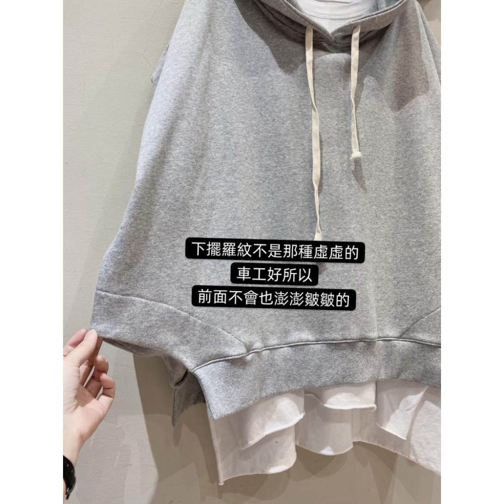 🔥現貨🔥 𝙈𝙖 𝙘𝙝𝙚𝙧𝙚現貨實拍 韓國連帽剪裁設計短袖TEE 短袖連帽帽T (預購)-細節圖9