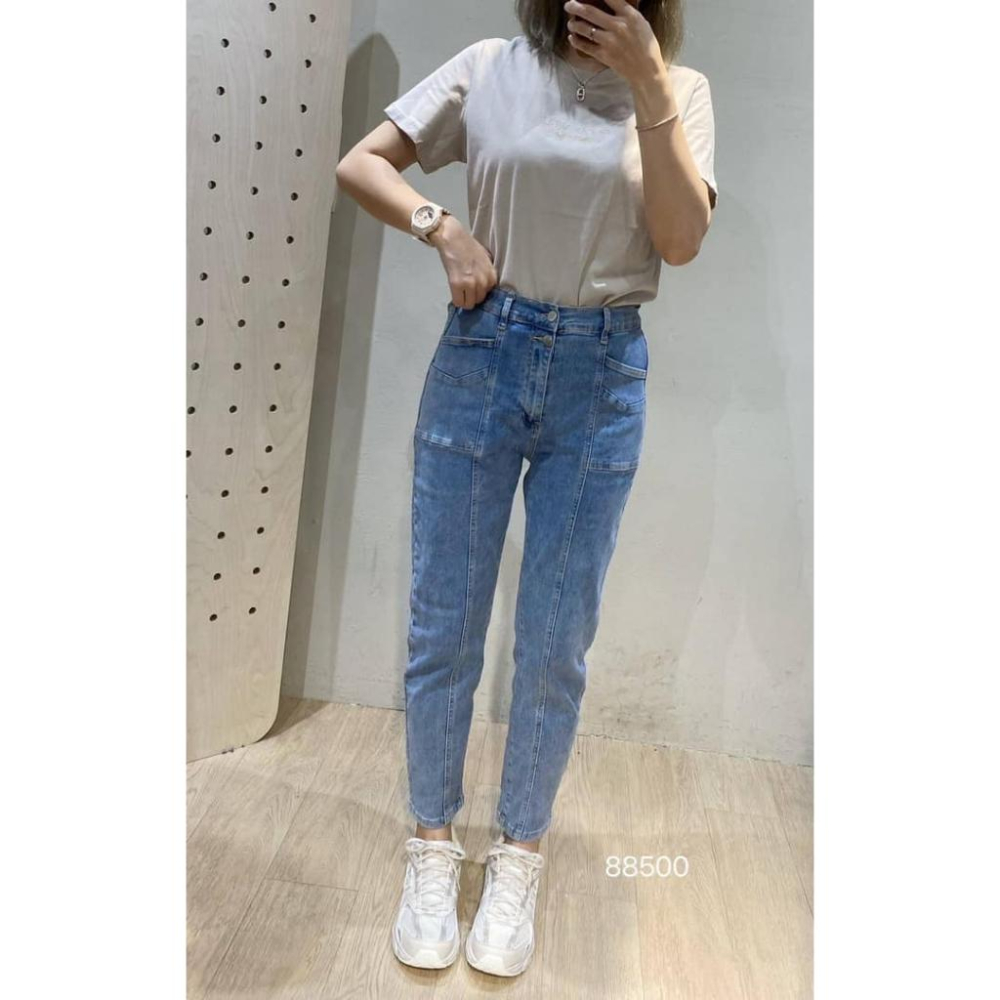 ❤️現貨❤️ 𝙈𝙖 𝙘𝙝𝙚𝙧𝙚 春夏新品 現貨實拍 韓國後鬆緊中線牛仔褲-細節圖6
