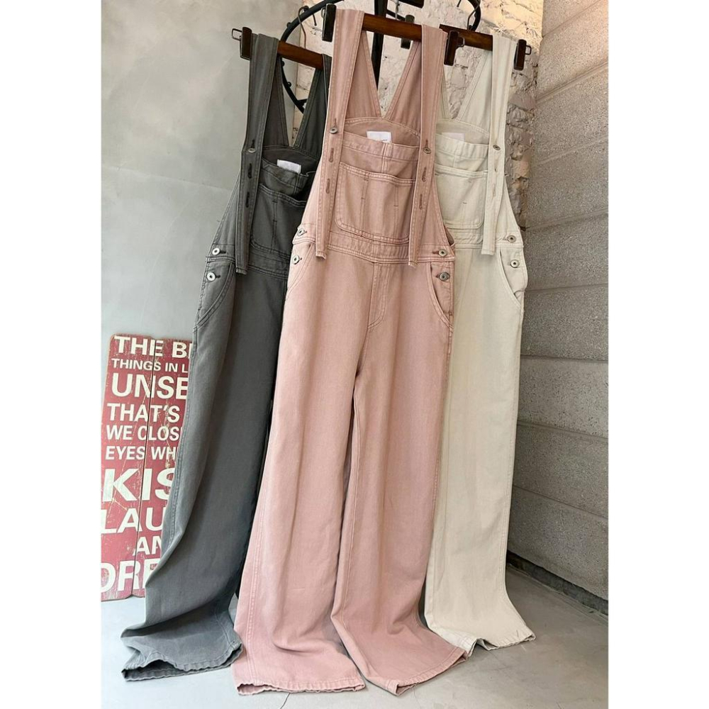 ⭐𝙈𝙖 𝙘𝙝𝙚𝙧𝙚⭐️ 現貨實拍 微Oversize背帶開釦連身褲 吊帶褲 (預購)-細節圖5