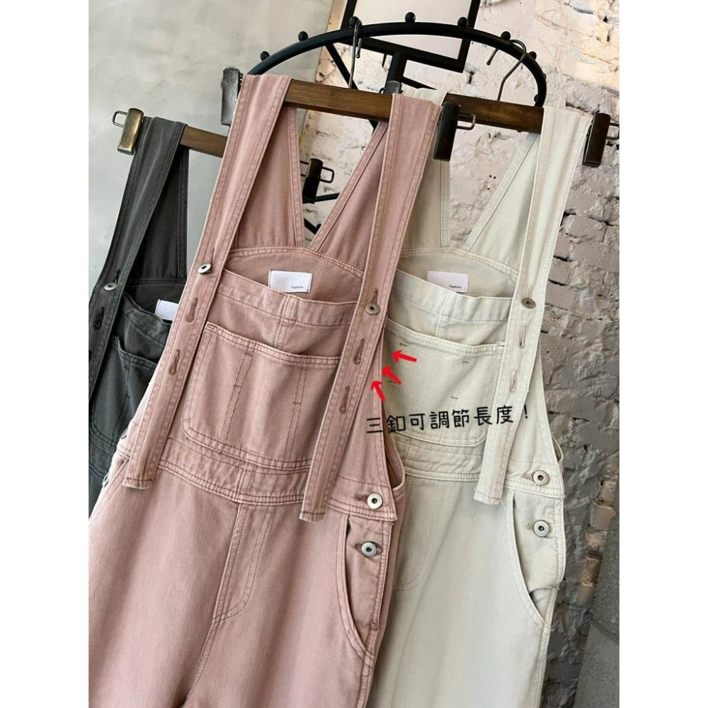 ⭐𝙈𝙖 𝙘𝙝𝙚𝙧𝙚⭐️ 現貨實拍 微Oversize背帶開釦連身褲 吊帶褲 (預購)-細節圖7