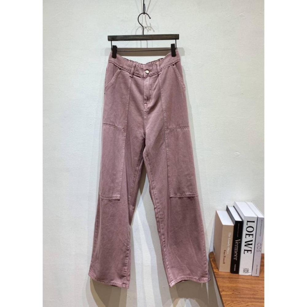 ⭐𝙈𝙖 𝙘𝙝𝙚𝙧𝙚⭐️ 現貨實拍 韓國乾燥玫瑰粉落地褲 直筒牛仔褲 (預+現)-細節圖2
