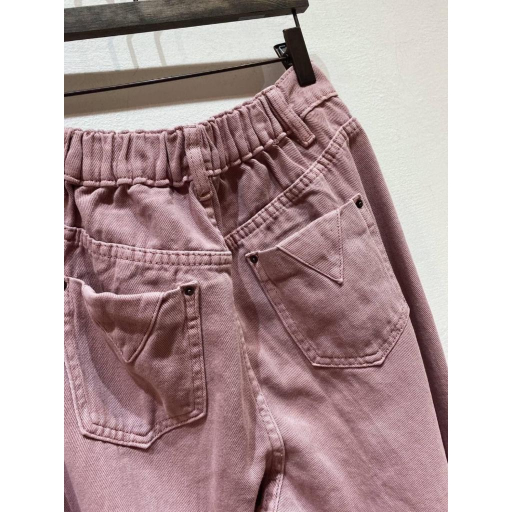 ⭐𝙈𝙖 𝙘𝙝𝙚𝙧𝙚⭐️ 現貨實拍 韓國乾燥玫瑰粉落地褲 直筒牛仔褲 (預+現)-細節圖4