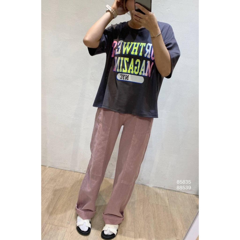 ⭐𝙈𝙖 𝙘𝙝𝙚𝙧𝙚⭐️ 現貨實拍 韓國乾燥玫瑰粉落地褲 直筒牛仔褲 (預+現)-細節圖5