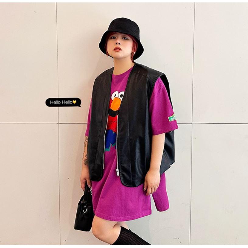 現貨！！⭐𝙈𝙖 𝙘𝙝𝙚𝙧𝙚⭐️ 現貨實拍 開襟V領BF風格皮革背心 棉花糖女孩也穿喔！(預購)-細節圖7