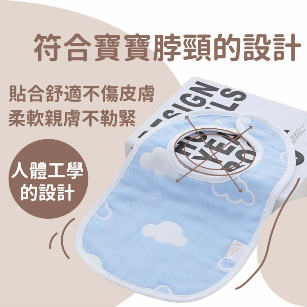 （台灣現貨）純棉口水巾 六層紗口水巾 嬰兒圍兜 U型口水巾 嬰兒口水巾 防吐奶口水巾 新生兒口水巾 寶寶口水巾-細節圖3