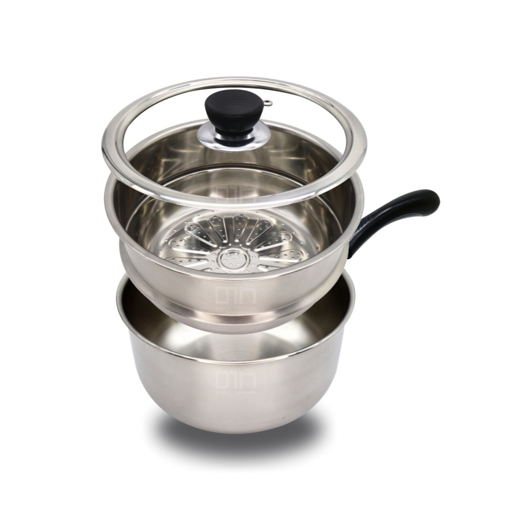 304不銹鋼單把小蒸籠組 露營鍋 小蒸鍋  不鏽鋼鍋 牛奶鍋 白鐵鍋 雪平鍋 湯鍋 蒸煮鍋 海鮮塔 露營鍋具 台灣製-細節圖4