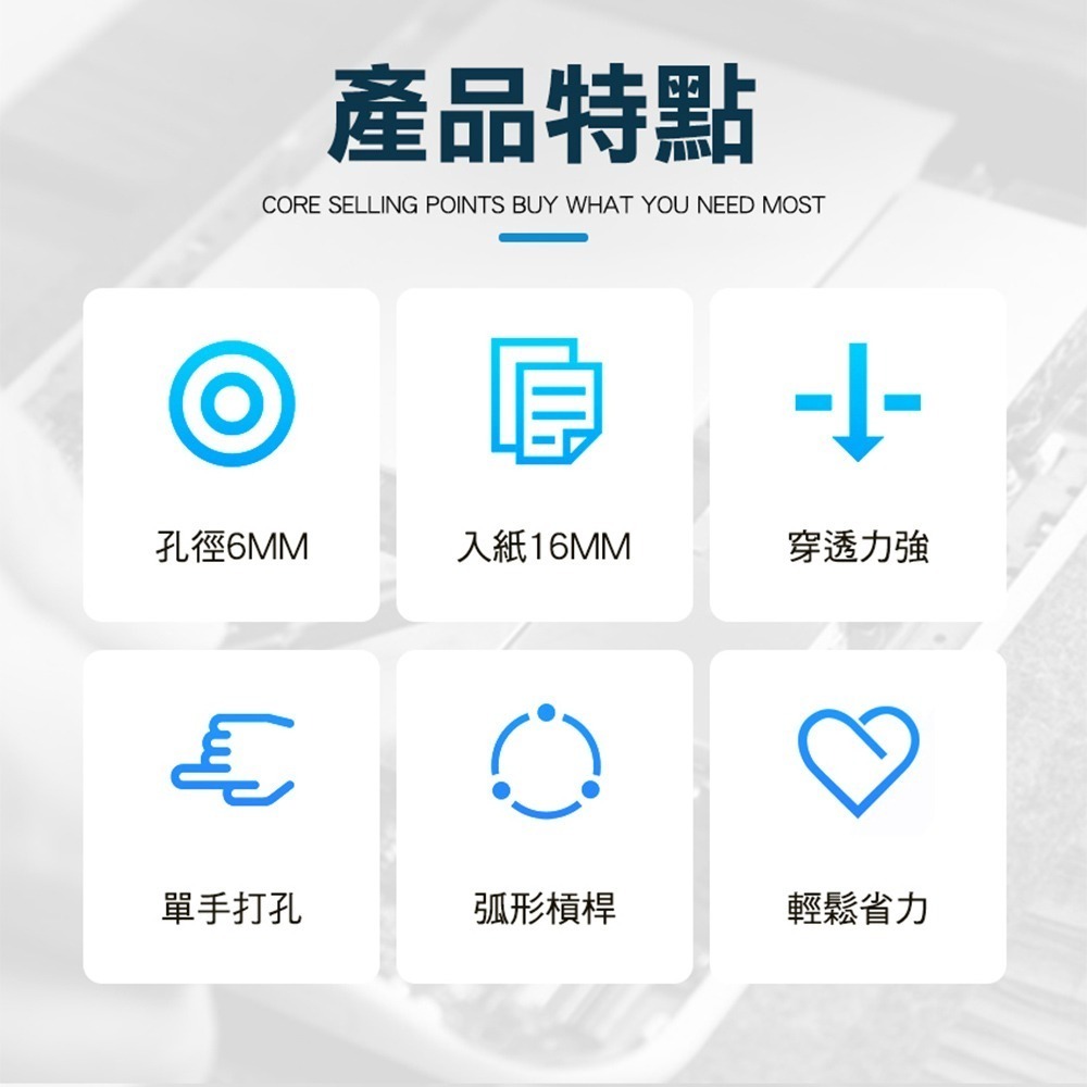 開孔器 打孔鉗 單孔剪票器 紙張打孔機 文件打孔機 單孔打洞器 手動打孔機 圓形打洞器 【頭手工具】PPU6M-細節圖3