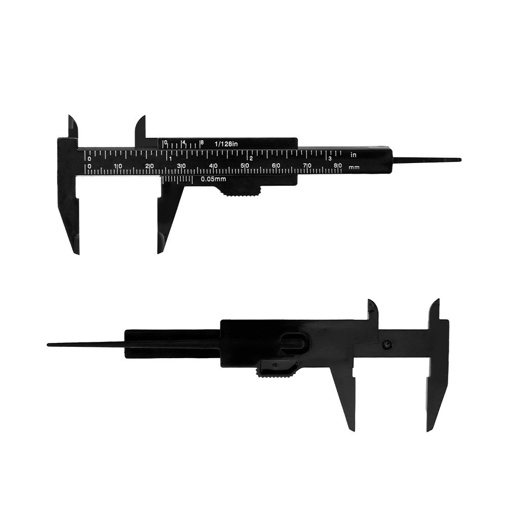 黑/白隨機出貨 簡易型游標尺 迷你遊標卡尺 工程尺 劃線遊標卡尺 游標尺 塑膠卡尺 【頭手工具】VC80-P-細節圖2