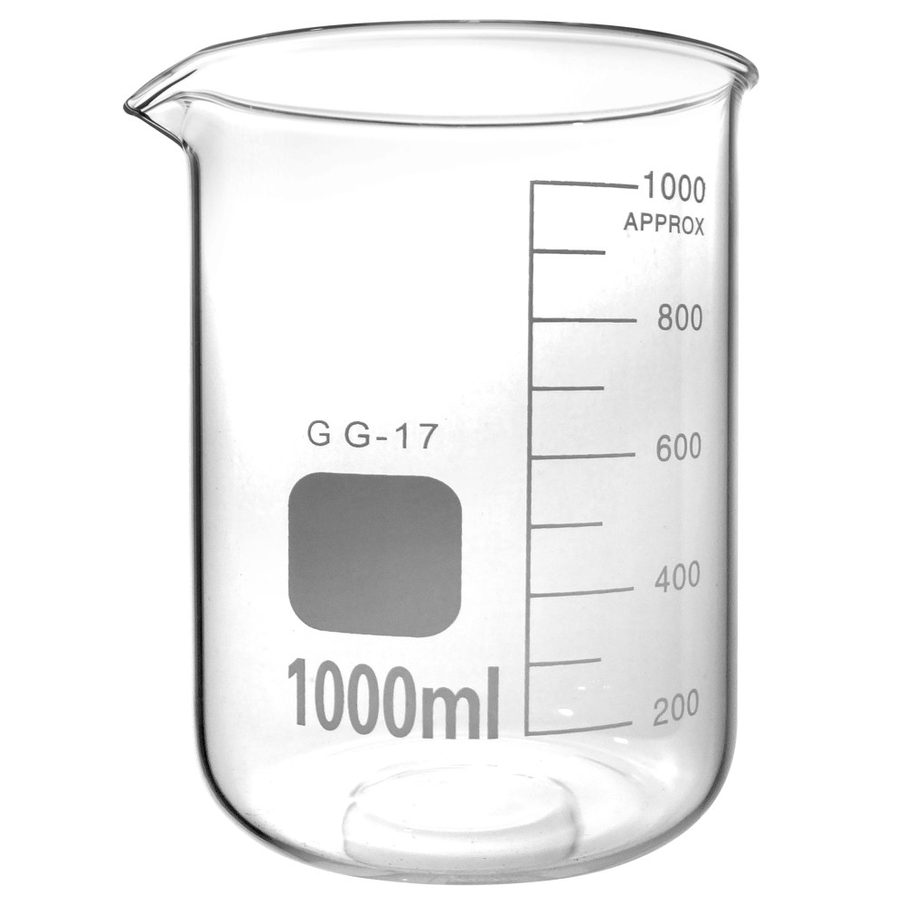 寬口燒杯 透明玻璃杯 化學實驗室器材 1000ml 玻璃燒杯 玻璃量杯 實驗燒杯 【頭手工具】GCL1000-細節圖2