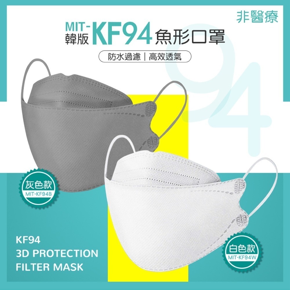 【儀表】KF94W 白色口罩 KF94口罩 魚形口罩 網紅口罩 韓版口罩 立體口罩 防塵口罩 10入裝 一次性口罩-細節圖3