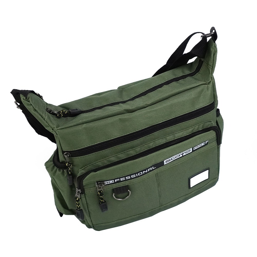 【儀表】TB005G 多夾層側背包 新款尼龍斜背包 郵差包 肩背包 多功能斜肩包 綠色側背包 男用包 男用側背包-細節圖2