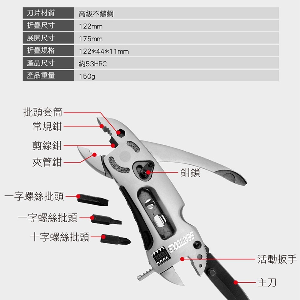 【儀表】MKT6 迷你6合1摺疊組合工具 戶外旅行 多用工具尖嘴鉗 手工具 瑞士刀工具組 6合1迷你多功能工具-細節圖3