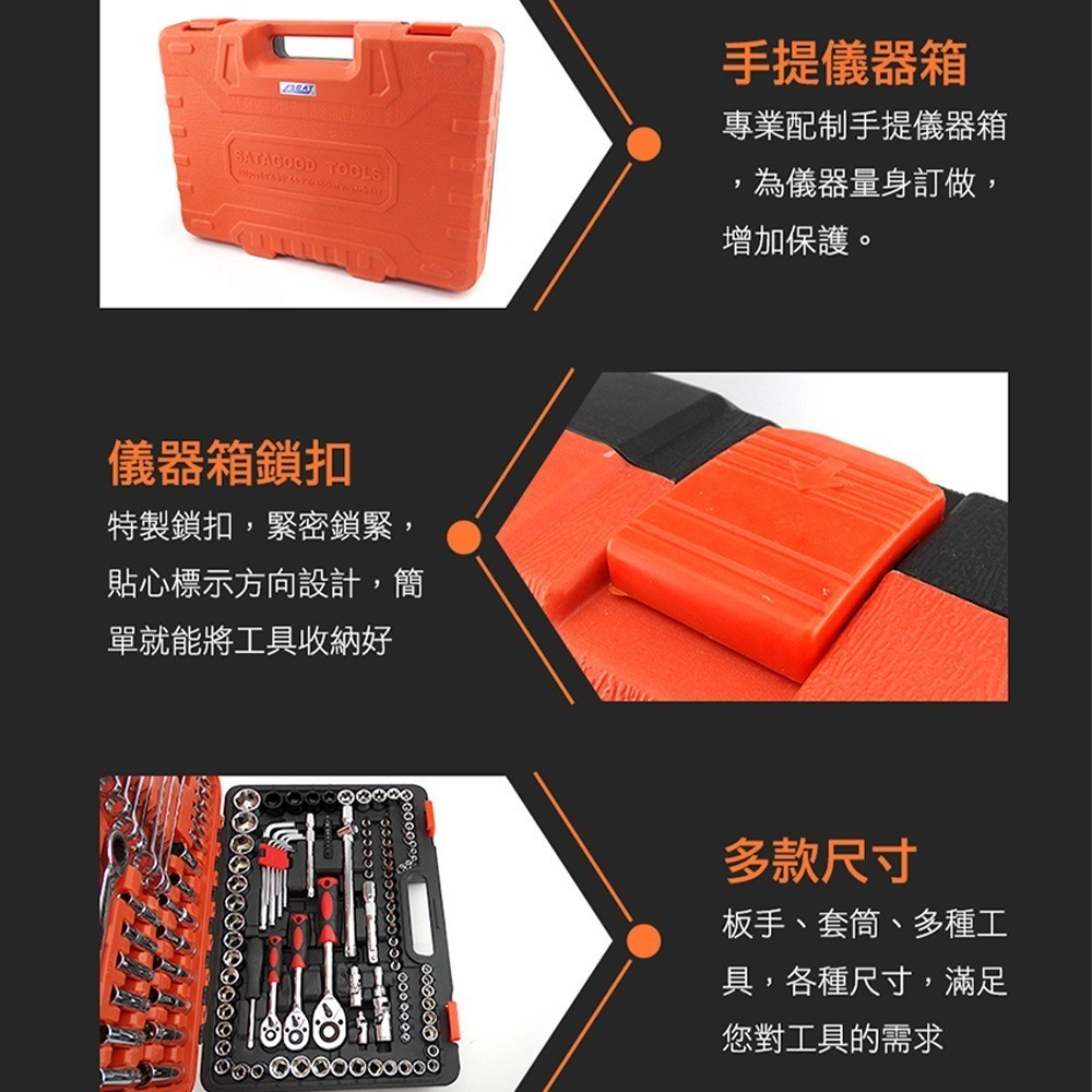 【儀表】CRV150 汽修工具組 汽車保養維修工具 螺絲 六角扳手套筒 全尺寸板手 150件高級不銹合金鋼汽保修工具組-細節圖3