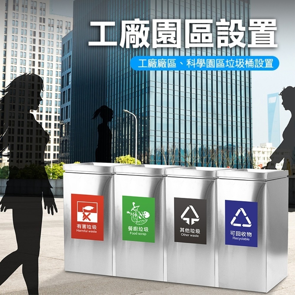 【儀表】STC90 分類回收桶 資源回收桶 廚餘桶 工業垃圾桶 辦公垃圾桶 無蓋垃圾桶 不鏽鋼垃圾桶 開放式分類桶-細節圖3