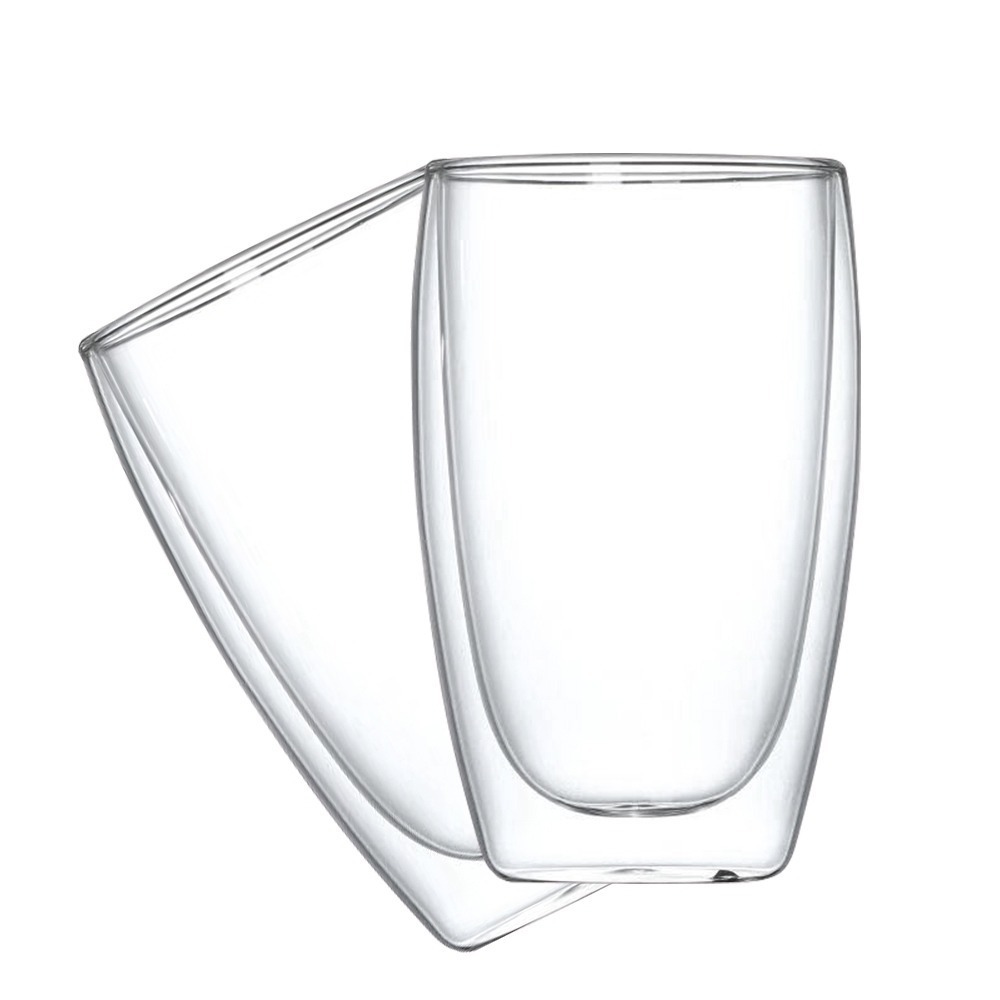 【儀表】DG450 雙層杯 保溫隔熱 水杯 咖啡杯 耐熱杯 雙層玻璃杯450ml 聖誕交換禮物 隔熱玻璃杯 蛋形玻璃杯-細節圖2