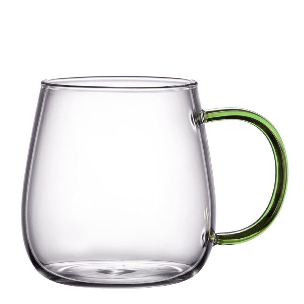 【儀表】PG450G 咖啡杯 透明玻璃杯 辦公室水杯 琉璃杯 隔熱茶杯 綠琉璃玻璃杯450ml 馬克杯 情侶玻璃杯-細節圖2