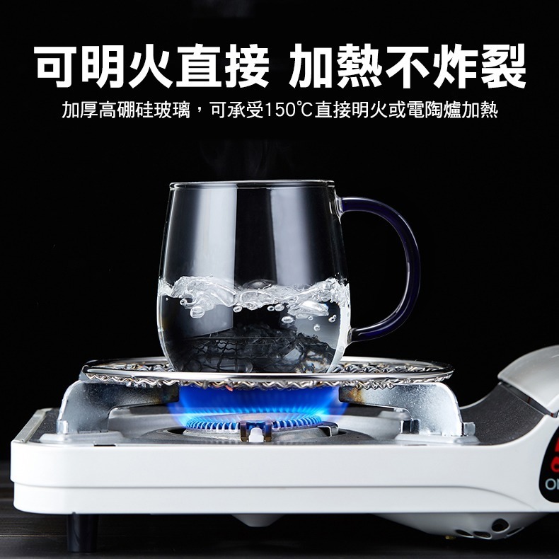【儀表】PG450G 咖啡杯 透明玻璃杯 辦公室水杯 琉璃杯 隔熱茶杯 綠琉璃玻璃杯450ml 馬克杯 情侶玻璃杯-細節圖3