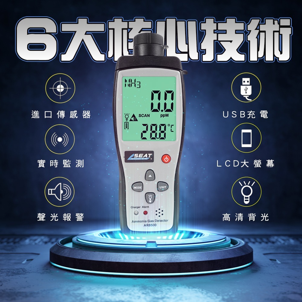 【儀表】MET-NH8500 氨氣檢測儀 氨氣報警器 氨氣氣體濃度偵測儀 氣體檢測儀 氨氣感測器 氨氣氣體偵測器-細節圖3