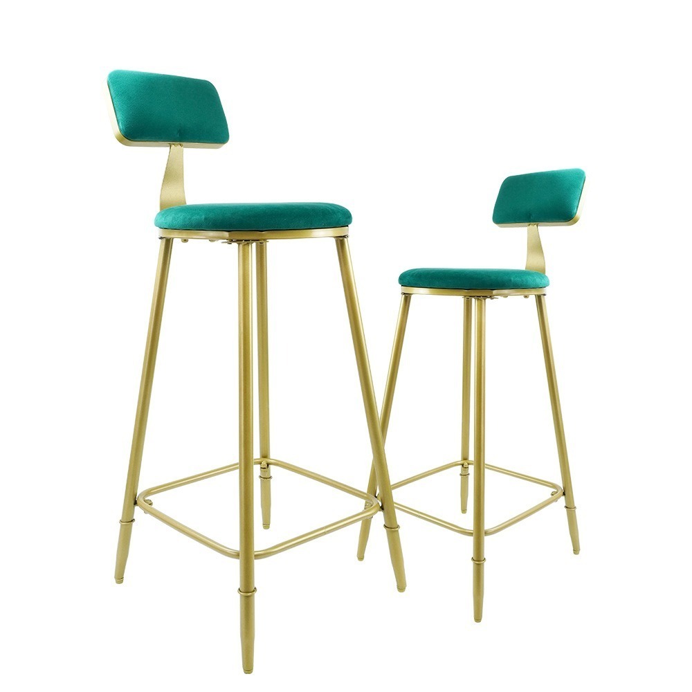 【儀表】HC65G 時尚高腳椅 吧台椅 餐椅 椅子 高椅 吧椅 北歐輕奢ins 輕奢綠 餐酒館椅子 酒吧椅 櫃台工作椅-細節圖2