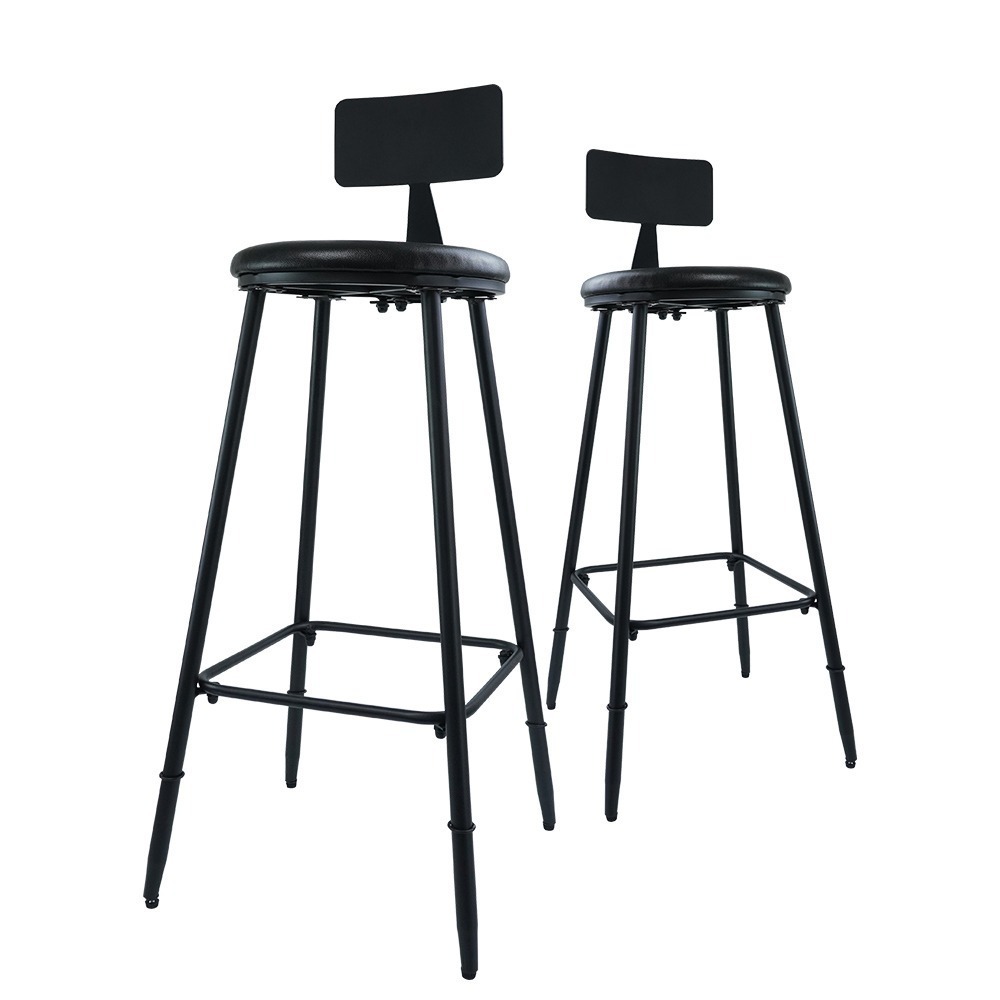 【儀表】HC75B時尚高腳椅 75公分高椅子 簡約黑 靠椅 收銀前臺高腳凳 吧臺凳子 餐椅 復古吧檯椅 咖啡椅 網美椅-細節圖2