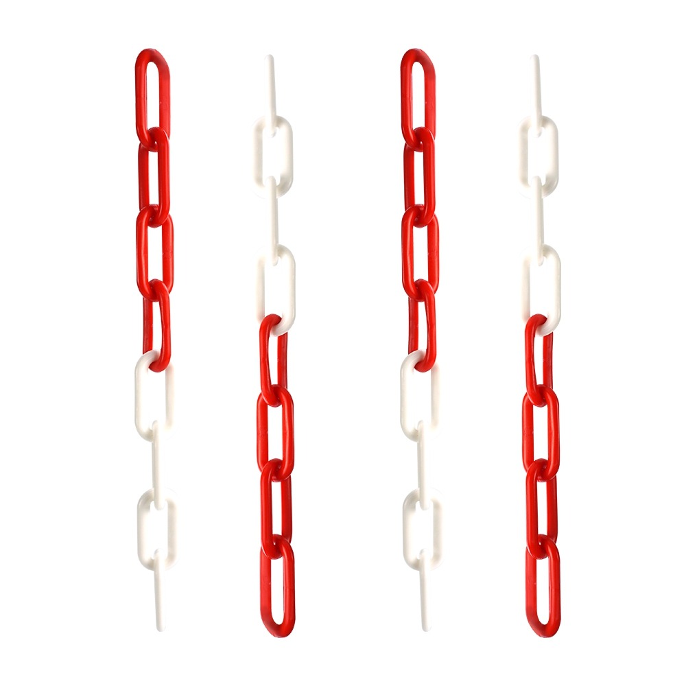 【儀表】PCRW30 硬質三角錐 PVC交通錐 專用塑膠鍊條 紅白色塑膠鏈條 30公分隔離鏈子 五金用具 警示鏈條-細節圖2