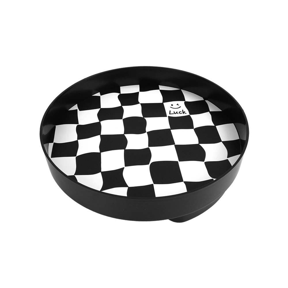 置物托盤 飾品托盤 黑白棋盤 棋盤盤子 黑白棋盤 止滑托盤 SHM-TR29B 鑰匙盤 鑰匙托盤 桌面收納【儀表量具】-細節圖2
