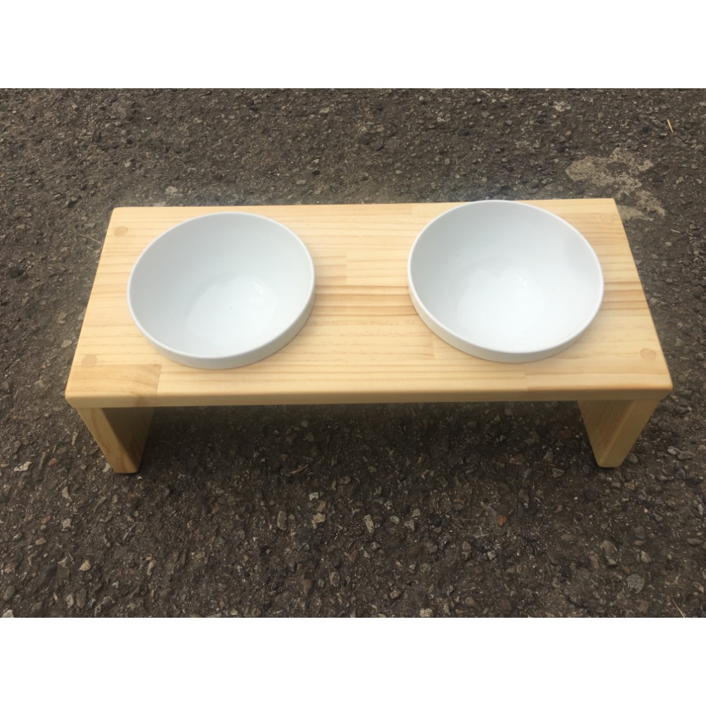 💯S號 手工原木寵物碗架 斜面雙口寵物餐桌 毛孩狗狗貓咪碗架-細節圖5