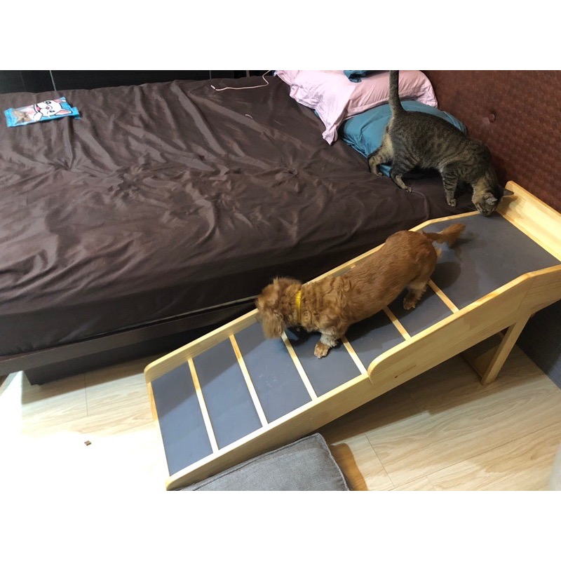 💜L護欄+止滑木條 平台式寵物用輔助斜坡樓梯 斜度25度 狗狗爬坡 寵物斜坡 可訂製-細節圖4