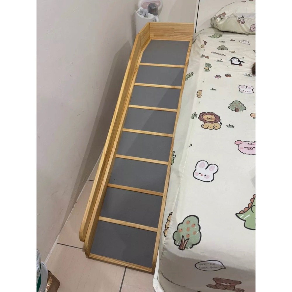💜L護欄+止滑木條 平台式寵物用輔助斜坡樓梯 斜度25度 狗狗爬坡 寵物斜坡 可訂製-細節圖6