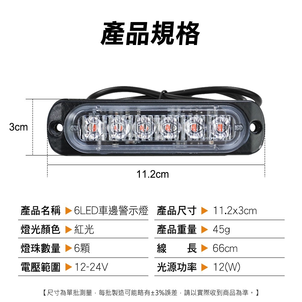 《利器》輪胎燈 防水led燈條 貨車側燈 亮燈 紅光 爆閃警示燈 條燈 倒車燈 SLR6 汽車小燈 卡車燈 地燈-細節圖6