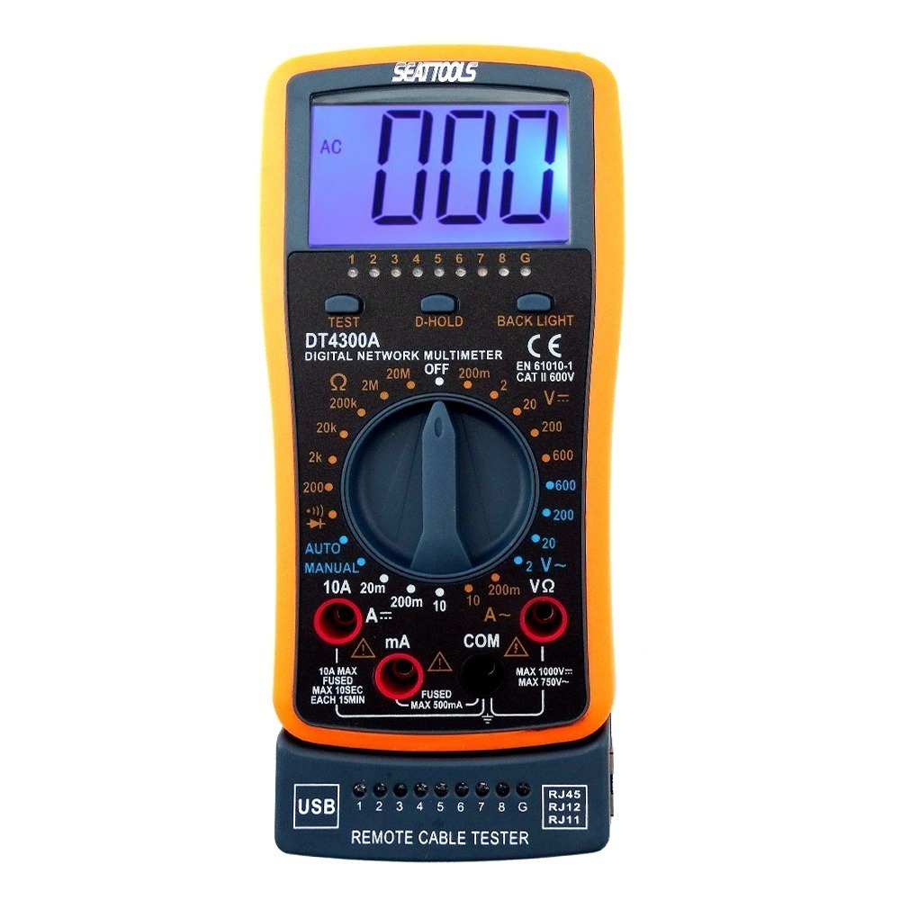 《利器》數位網路多用途電表 三用電錶 三用電表 電流電壓電阻測試 交流鉤錶 背光 電阻 DNM4300A 小電表 電纜-細節圖2