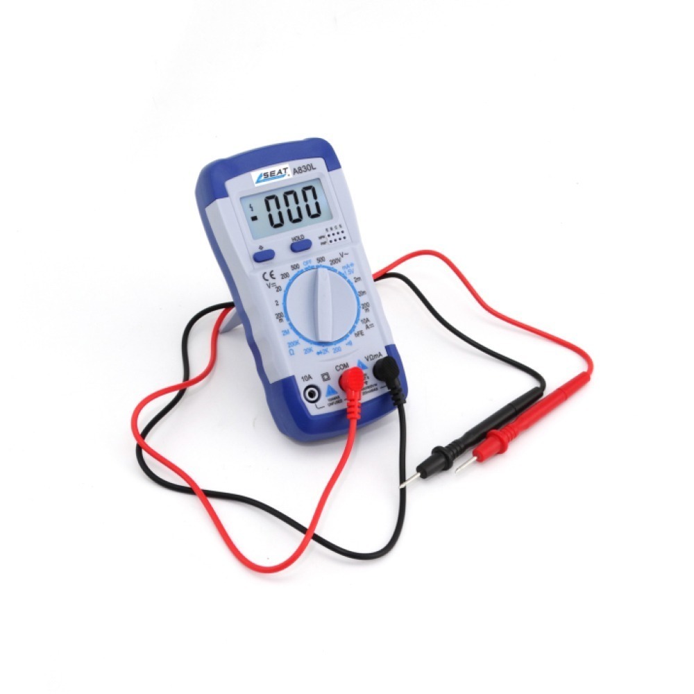 《利器》掌上型數位萬用表 三用電錶 萬用電表 液晶顯示 電壓表 背光螢幕 通斷蜂鳴 電阻 電壓表 DT830L 小電表-細節圖2