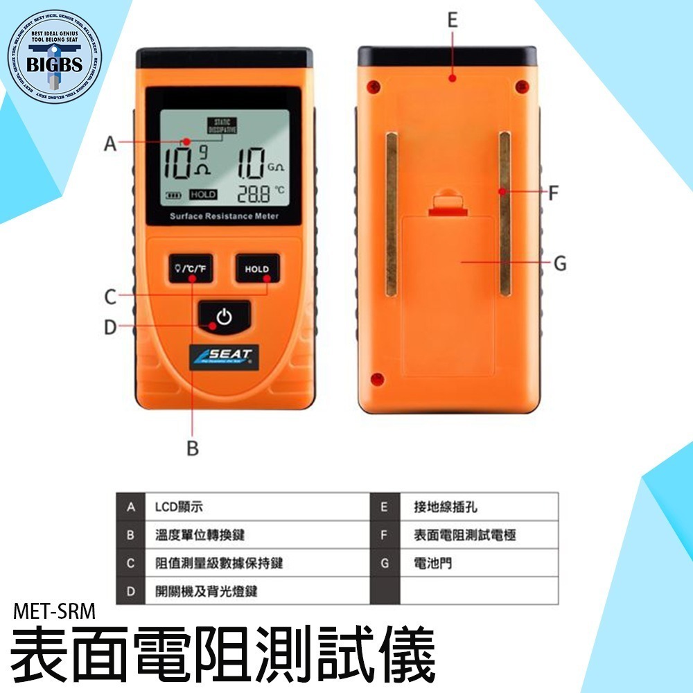《利器》表面電阻測試儀 絕緣測試 電阻表 防靜電材料 表面阻抗計 靜電電阻表 紡織業 阻抗測量儀 SRM-細節圖3