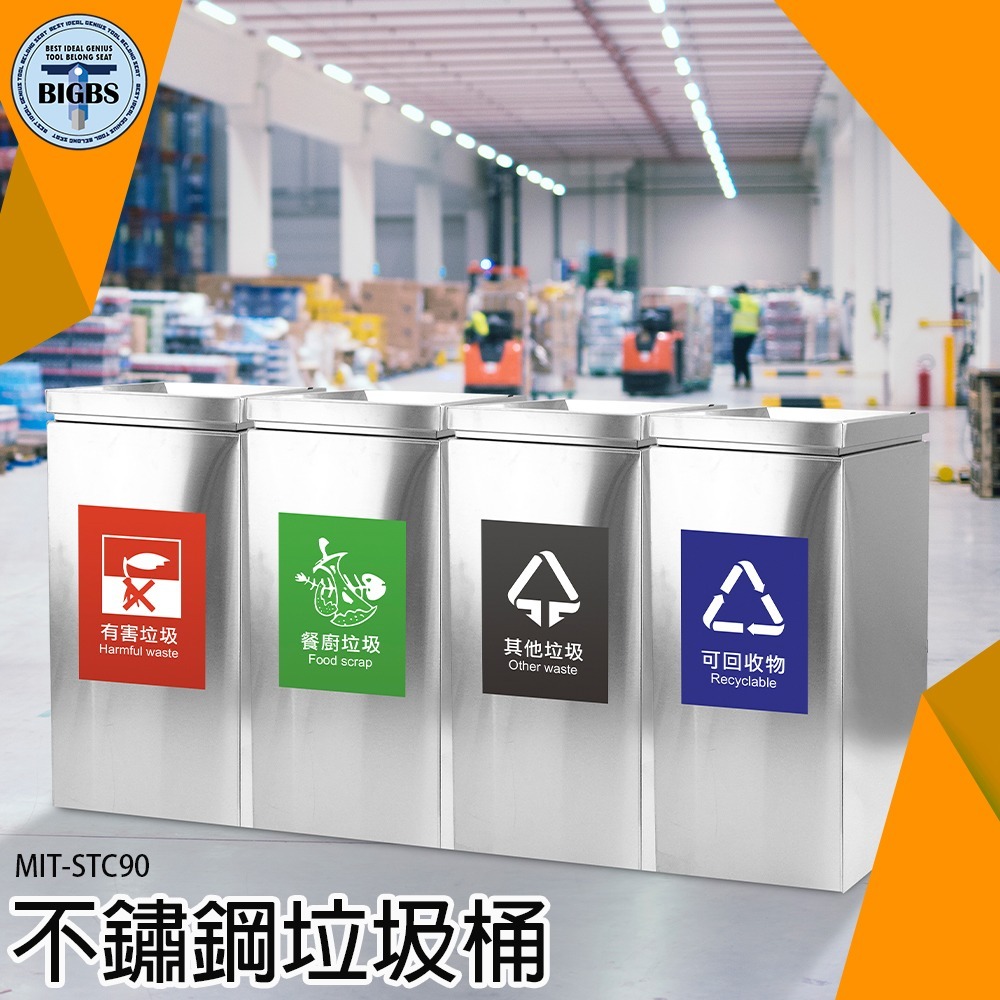 《利器》戶外垃圾桶 分類回收桶 茶水間垃圾桶 回收垃圾桶 紙巾桶 分類 資源回收桶 清潔箱 環境清潔 STC90-細節圖3