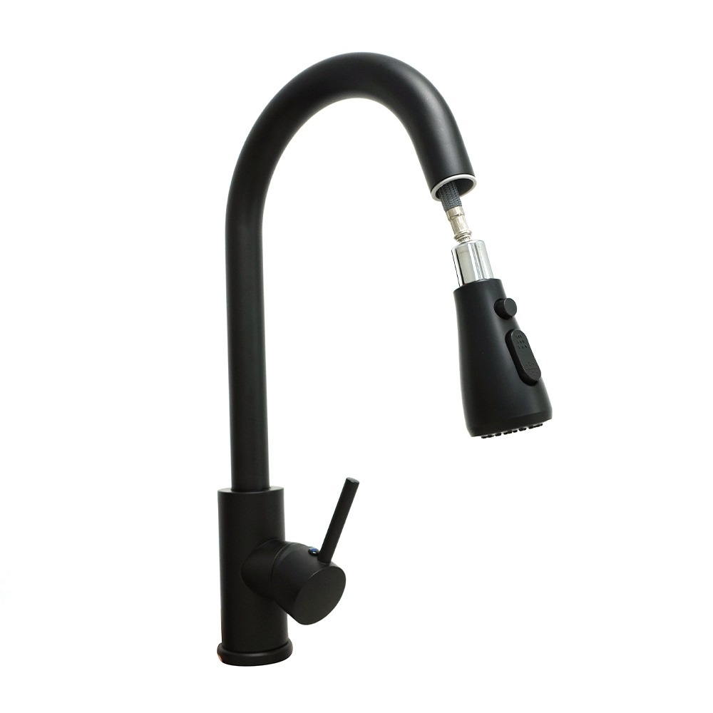 抽拉水龍頭 廚房水龍頭 萬向水龍頭 水龍頭噴頭 單槍水龍頭 檯面水龍頭 水槽水龍頭 增壓龍頭 一鍵止水 KF304B+2-細節圖2