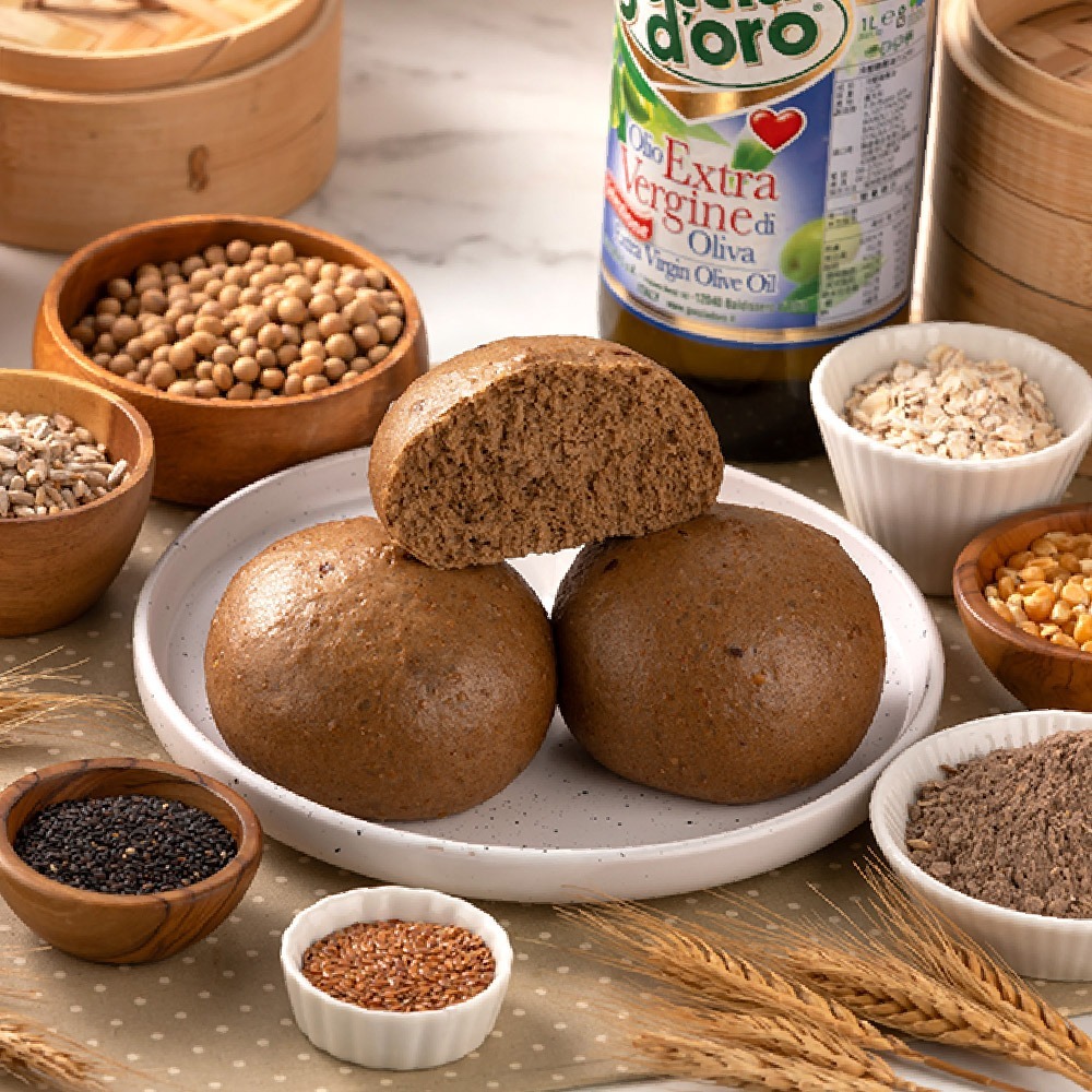 【福穀樂】黑麥雜糧饅頭3入(全素 純麥 刈包 低卡 低熱量 大饅頭 全麥無糖 傳統早餐 養生早餐 熱銷現貨 道地美食)-細節圖3