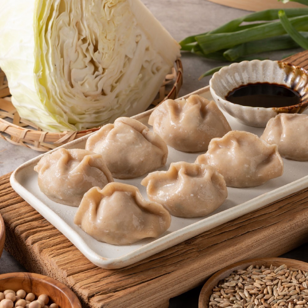 【福穀樂】高麗菜鮮肉雜糧水餃2包（葷食 餛飩 豬肉蒸餃 熟食水餃 人氣餃子 穀物餃皮 親子共食 高麗菜煎餃 寶寶食品）-細節圖3