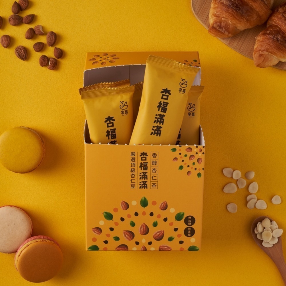 【福穀樂】香醇杏仁茶1盒（全素 無加糖 沖泡飲 杏仁粉 杏仁果 卵磷脂 植物奶 初胚燕麥 亞麻仁籽 早餐飲品 即沖即飲）-細節圖3
