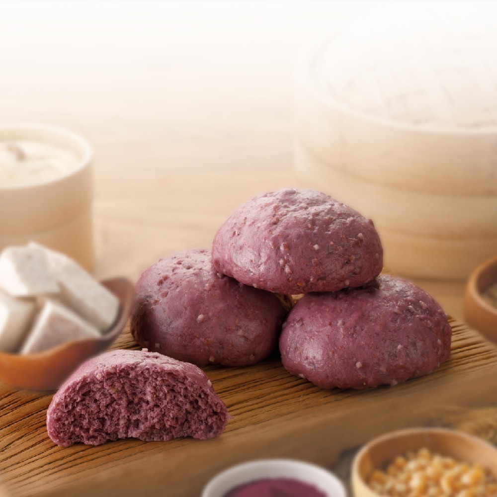 【福穀樂】香芋雜糧饅頭3入(奶素 芋艿 小芋頭 芋頭控 真芋頭 銀髮族 台灣製 紫芋地瓜 軟糯口感 高雄甲仙 農漁特產)-細節圖4