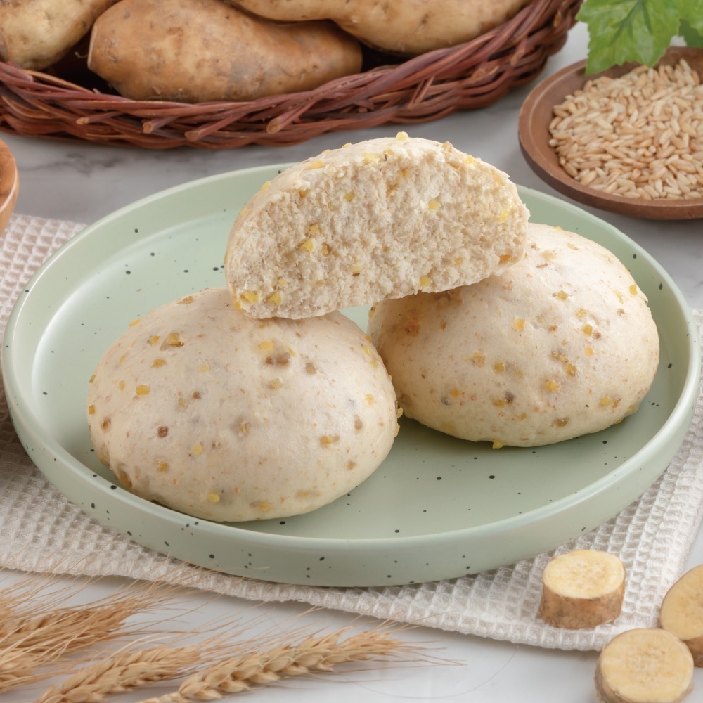 【福穀樂】地瓜雜糧饅頭1顆(奶素 金薯 甜薯 黃金番薯天然酵母 完全食物 抗性澱粉 台農57號地瓜 全家超商取貨)-細節圖4