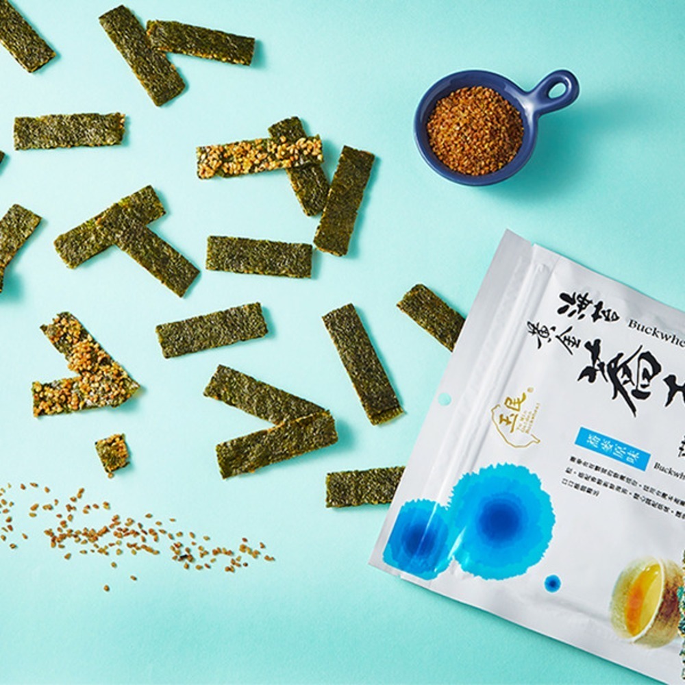 【福穀樂】黃金蕎麥海苔薄燒2包（全素  非油炸 台灣官方 日式薄燒 辦公室團購 純素零嘴 開立發票 岩燒海苔 片烤海苔）-細節圖3