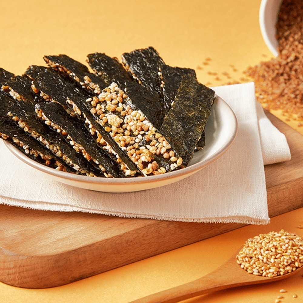 【福穀樂】黃金蕎麥海苔薄燒2包（全素  非油炸 台灣官方 日式薄燒 辦公室團購 純素零嘴 開立發票 岩燒海苔 片烤海苔）-細節圖8