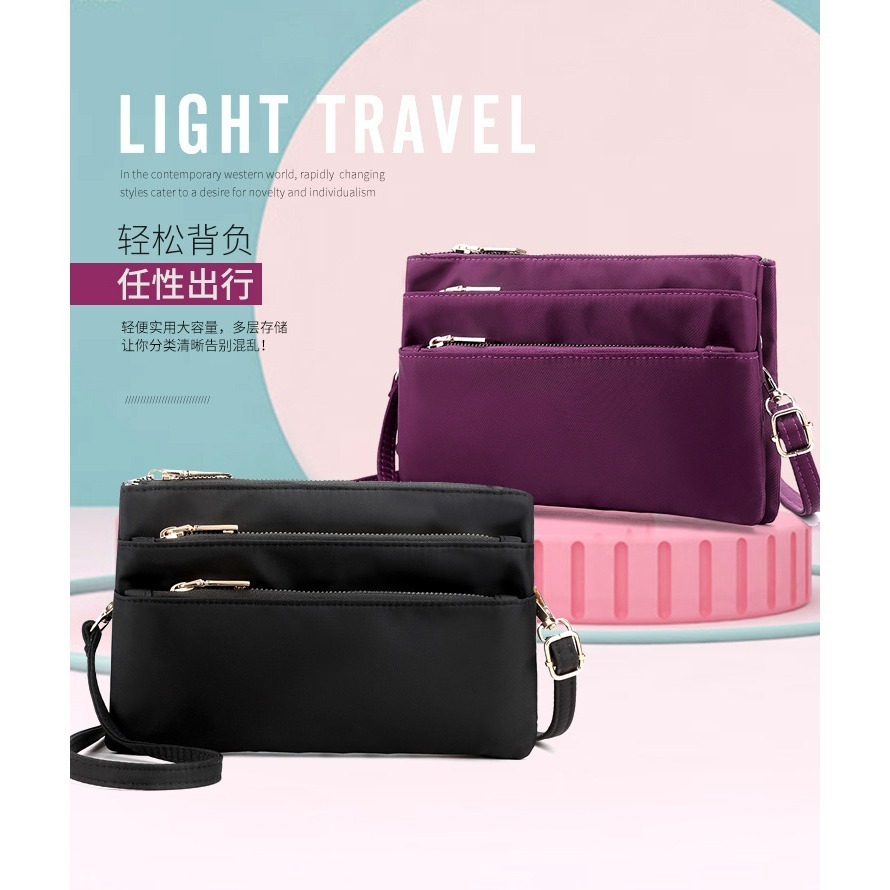 【iBoBo♡愛包包】現貨+預購 輕便休閒風 大容量多層多功能 手機零錢包 化妝包  斜跨包-細節圖3